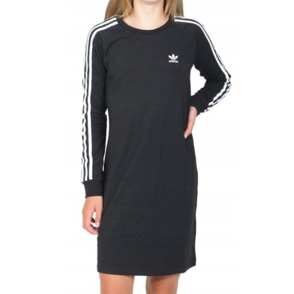 Adidas Other - Adidas J TRF Girls' 3 Stripes Dress Black/White Medium/11-12Y